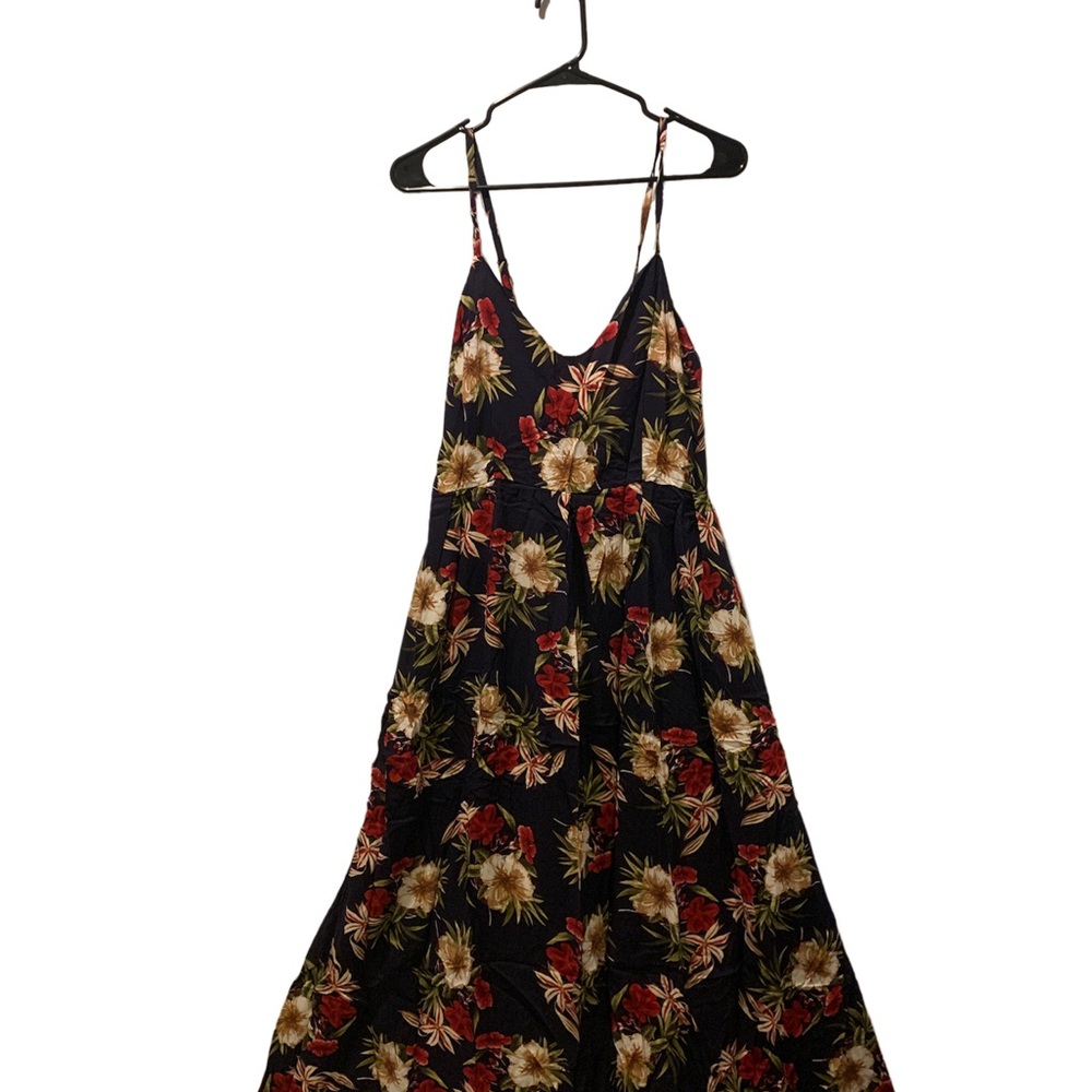 Meaneor Floral Sleeveless Spaghetti Strap Boho Slim Maxi Dress